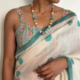 Sage Green printed sleeveless blouse