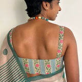 Sage Green printed sleeveless blouse