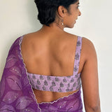 Lilac printed sleeveless blouse