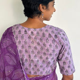 Lilac printed cotton blouse