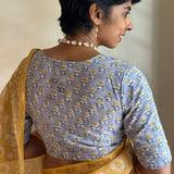 Grey printed cotton blouse