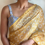 Grey printed sleeveless blouse