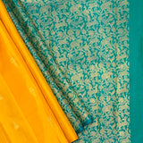 Ranya Vanasingaram Kanchipuram Silk Saree - Teal and Yellow