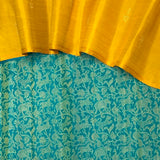 Ranya Vanasingaram Kanchipuram Silk Saree - Teal and Yellow