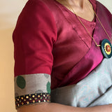 Maroon Kalamkari appliquéd blouse