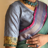 Grey Kalamkari Applique Blouse