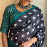 Teal Hand Embroidered Kutch Work Blouse