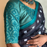 Teal Hand Embroidered Kutch Work Blouse