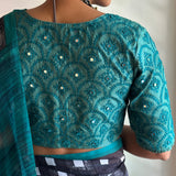 Teal Hand Embroidered Kutch Work Blouse