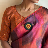 Orange Hand Embroidered Kutch Work Blouse