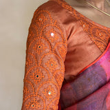 Orange Hand Embroidered Kutch Work Blouse