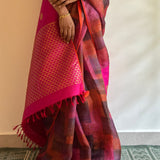 Mishrita brush dyed organza saree