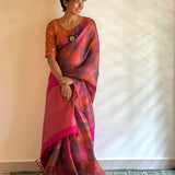 Mishrita brush dyed organza saree