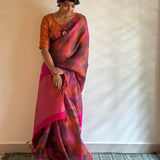 Mishrita brush dyed organza saree