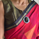 Black and gold zari striped silk blouse