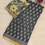 Mishrita Black Foliate Kota Saree