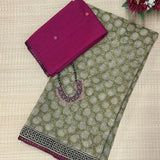Mishrita Olive Polka Kota Saree