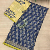 Mishrita Blue Foliate Kota Saree