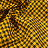 Charita yellow Kanchipuram silk fabric