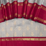 Sumangala Zari Checks Kanchi Silk Saree - Grey