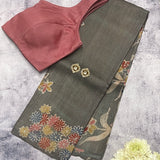 Light green batik saree