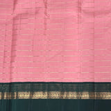 Mohana Horizontal Stripes Kanchi Silk Saree - Pink
