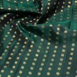 Star Woven Kanchipuram Silk Fabric - Green