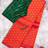 Meera meenakari kanchipuram silk saree