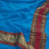 Blue mishrita chiffon saree