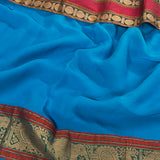 Blue mishrita chiffon saree