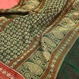 Peach mishrita chiffon saree