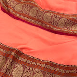 Peach mishrita chiffon saree