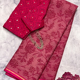 Mila monotone printed kanchi organza saree