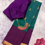 Trayi striped border kanchi silk saree