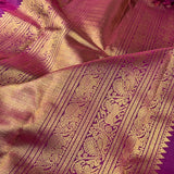 Trayi striped border kanchi silk saree