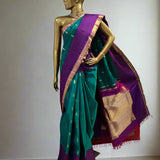 Trayi striped border kanchi silk saree