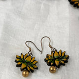 Triple lotus terracotta necklace set