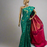 Charita boxed lotus kanchipuram silk saree
