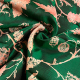 Mila maple leaf printed kanchi silk fabric