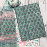 Mint green Kota printed set