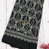 Black and white handprinted cotton saree