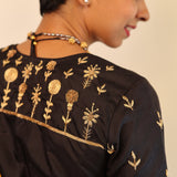 Hand embroidered silk blouse