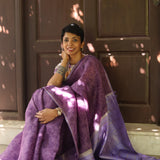 Mila monotone printed kanchi organza saree