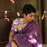 Mila monotone printed kanchi organza saree