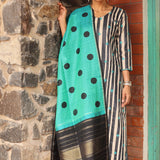 Mila polka checked kanchi silk dupatta