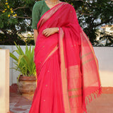 Leheriya bordered kanchi cotton saree