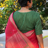 Leheriya bordered kanchi cotton saree