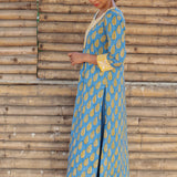 Blue foliage kurta