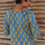 Blue foliage kurta