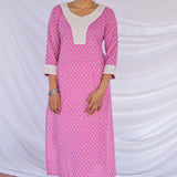 Lilac printed cotton kurta
